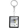 Llavero con foto y moneda para carro de la compra metal plateado 3,5 x4,5 cm S59NC