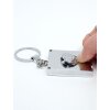 Llavero con foto y moneda para carro de la compra metal plateado 3,5 x4,5 cm S59NC