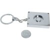 Llavero con foto y moneda para carro de la compra metal plateado 3,5 x4,5 cm S59NC