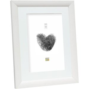 Marco con passepartout madera blanca 13,0 x18,0 cm