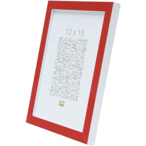 Marco madera rojo-blanco 15,0 x15,0 cm S43AL