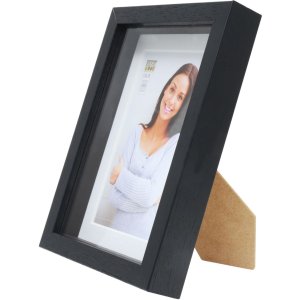Marco con paspartú madera negro 13,0 x18,0 cm;10,0 x15,0 cm S223K