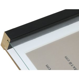 Marco con paspartú madera negro 18,0 x24,0 cm;13,0 x18,0 cm S223K