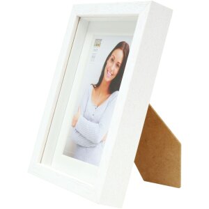 Marco con paspartú madera blanca 13,0 x18,0 cm;10,0 x15,0 cm S223K