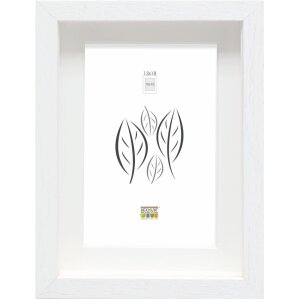 Marco con passepartout madera blanco 18,0 x24,0 cm;13,0...