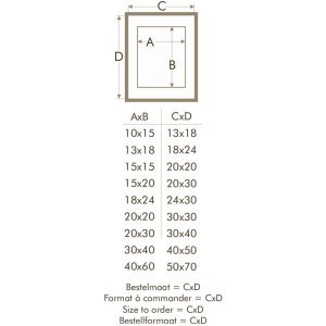 Marco con passepartout madera blanco 18,0 x24,0 cm;13,0 x18,0 cm S223K