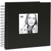 Álbum de fotos de anillas negro con tapa de lino 20,0 x20,0 cm A66FA