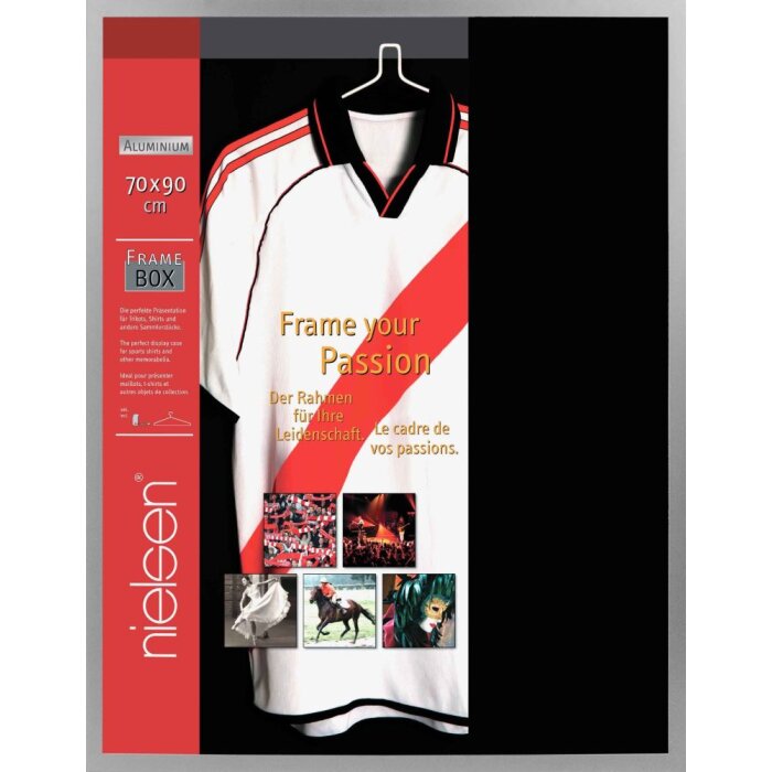 Marco camiseta 70x90 cm cristal acrílico plateado