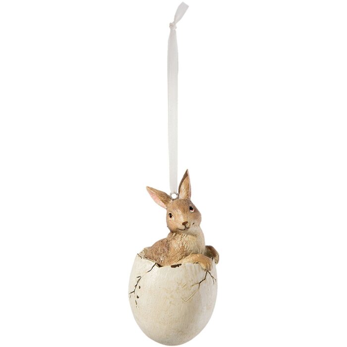 Clayre & Eef 6PR2190 Preciosa Decoración para el Hogar Ø 5x11 cm Conejo de Plástico Marrón