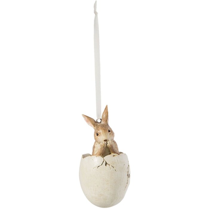 6PR2191 - Colgante liebre 5x10 cm marrón