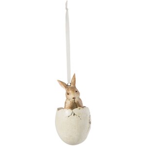 6PR2191 - Colgante liebre 5x10 cm marrón