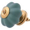 Clayre & Eef 63805 Pomo Puerta Ø 4 cm Cerámica Verde Dorada