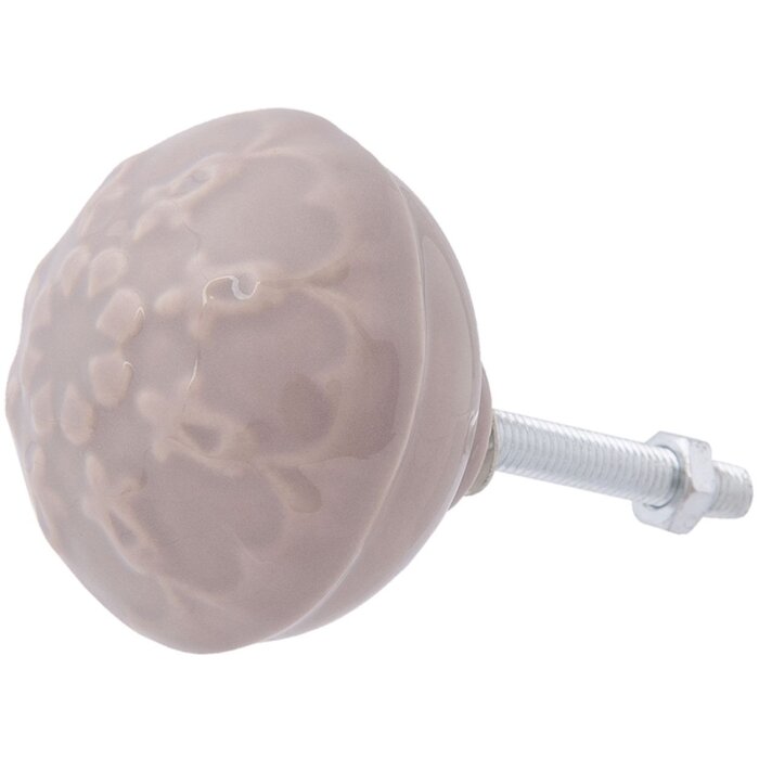 Clayre & Eef 63820 Pomo Puerta Ø 4 cm Cerámica Beige Flores Redondo