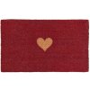 Clayre & Eef Felpudo Corazón rojo - 74x45x2 cm