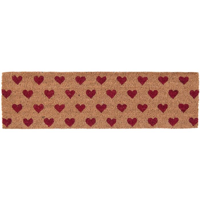 Felpudo Corazones en marrón - 75x22x2 cm