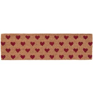Felpudo Corazones en marrón - 75x22x2 cm