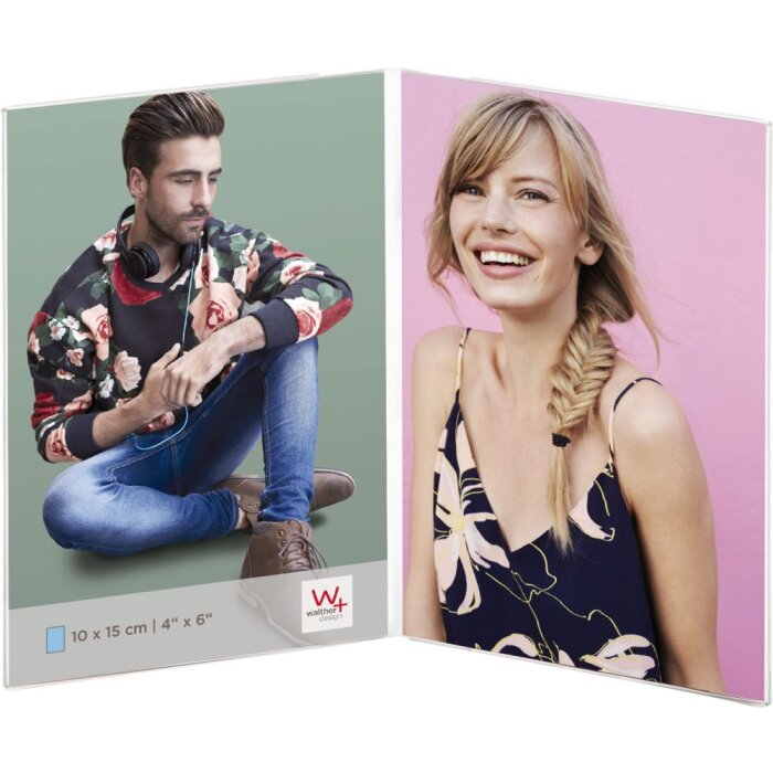 Walther Retrato Acrílico Marco Doble 2 Fotos 10x15 cm