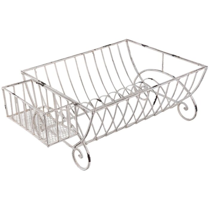 Clayre & Eef 6Y2622 Escurridor 42x29x17 cm Metal Blanco