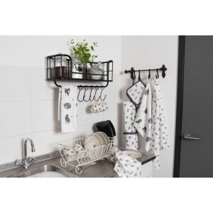 Clayre & Eef 6Y2622 Escurridor 42x29x17 cm Metal Blanco