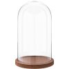 Clayre & Eef 6GL1946 Campana de vidrio 28 cm Madera Vidrio Redondo