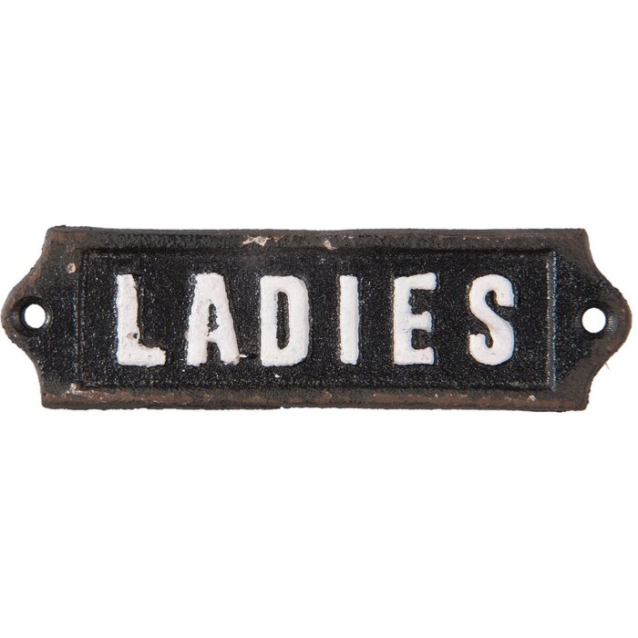 Letrero de texto Ladies 15x3 cm - negro
