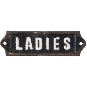 Letrero de texto Ladies 15x3 cm - negro