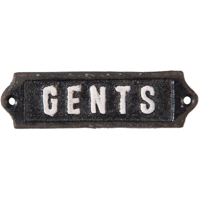 Señal de texto Gents 15x3 cm - negro