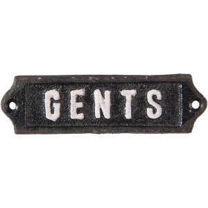 Señal de texto Gents 15x3 cm - negro