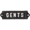 Señal de texto Gents 15x3 cm - negro