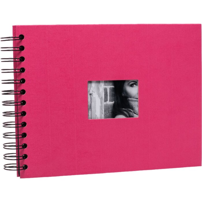 Álbum espiral HNFD BULDANA fucsia acanalado 23x17 cm 40 páginas negras