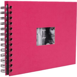 Álbum espiral HNFD BULDANA fucsia acanalado 23x17 cm 40 páginas negras