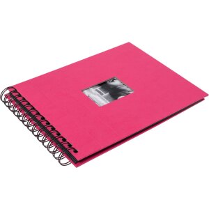 Álbum espiral HNFD BULDANA fucsia acanalado 23x17 cm 40 páginas negras