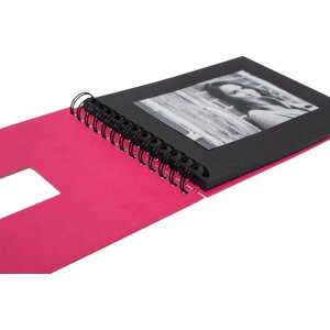 Álbum espiral HNFD BULDANA fucsia acanalado 23x17 cm 40 páginas negras