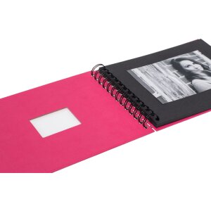 Álbum espiral HNFD BULDANA fucsia acanalado 23x17 cm 40 páginas negras