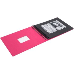 Álbum espiral HNFD BULDANA fucsia acanalado 23x17 cm 40 páginas negras