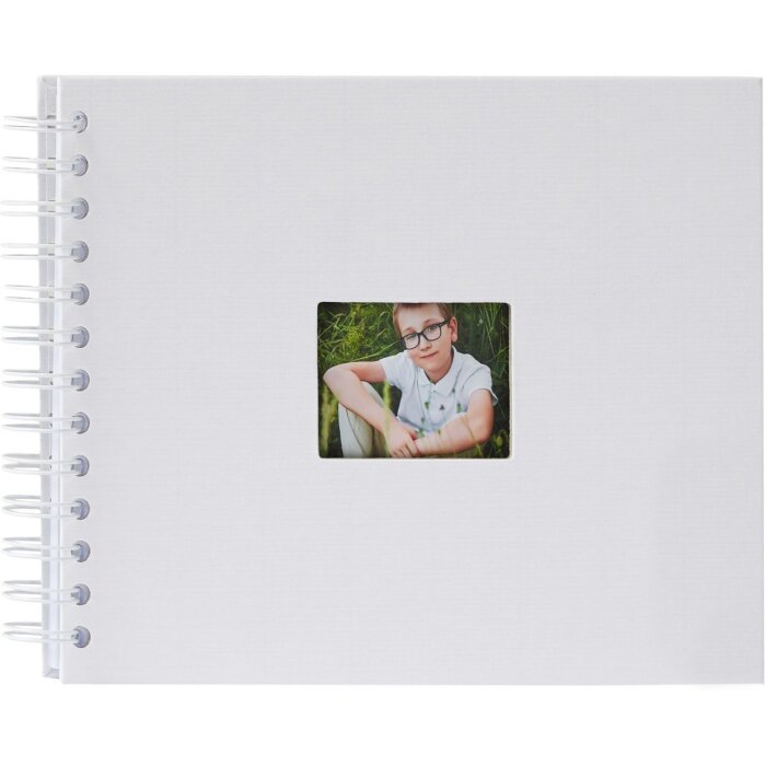 HNFD Álbum espiral BULDANA blanco estriado 23x17 cm 40 páginas blancas