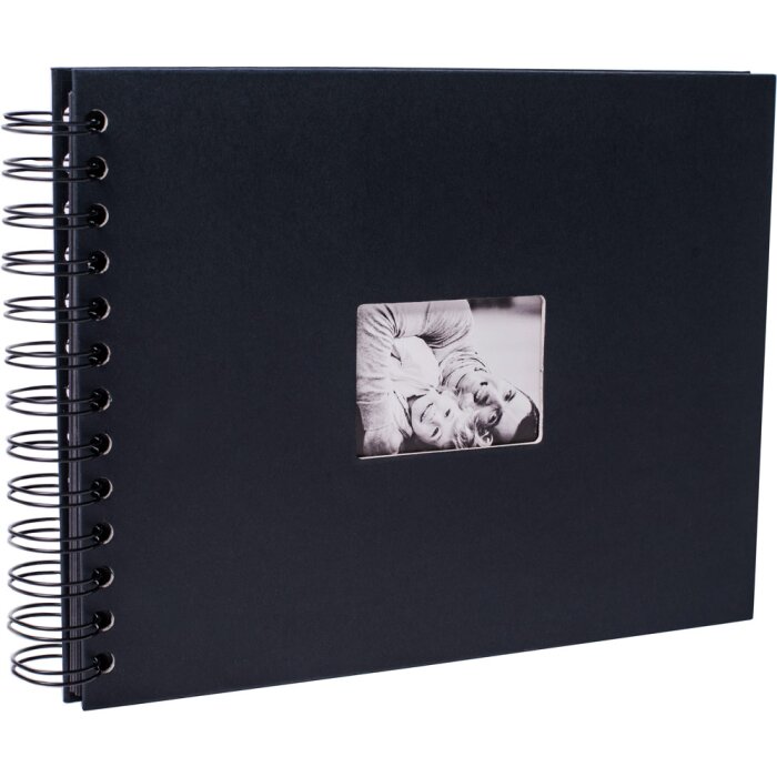 HNFD Álbum espiral BULDANA negro mate 23x17 cm 40 páginas blancas