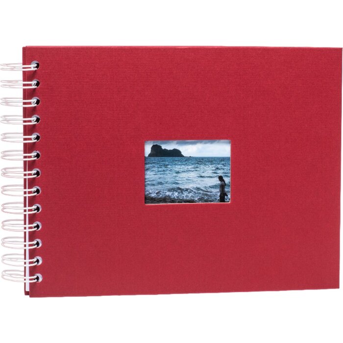 HNFD Álbum espiral BULDANA rosso acanalado 23x17 cm 40 páginas blancas