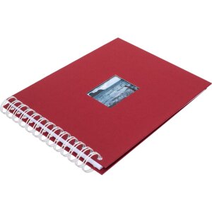HNFD Álbum espiral BULDANA rosso acanalado 23x17 cm 40 páginas blancas