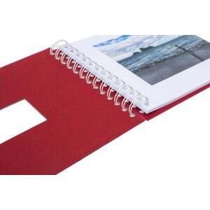 HNFD Álbum espiral BULDANA rosso acanalado 23x17 cm 40 páginas blancas