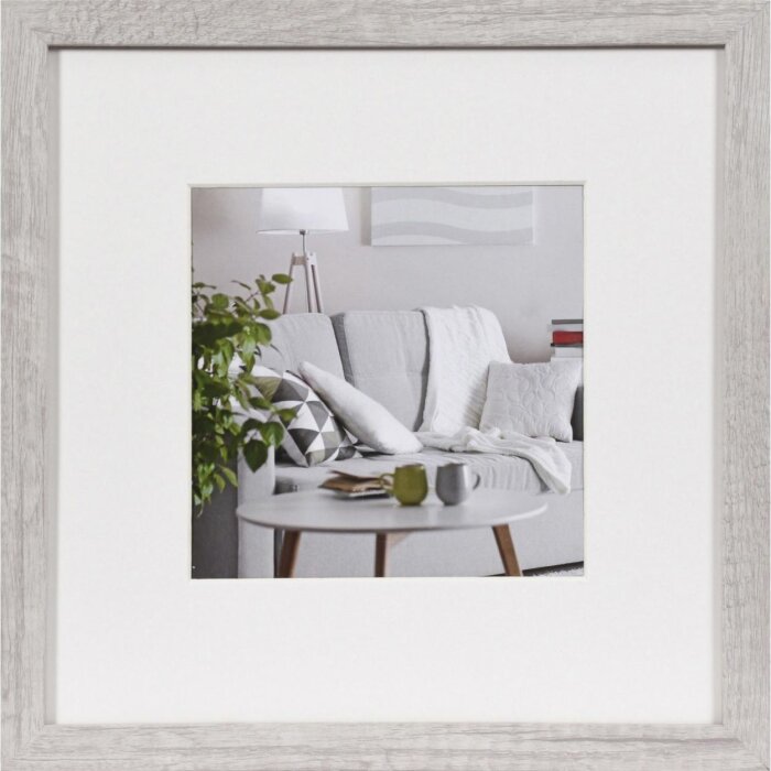 Marco Henzo Modern 30x30 cm blanco con passepartout 18x18 cm