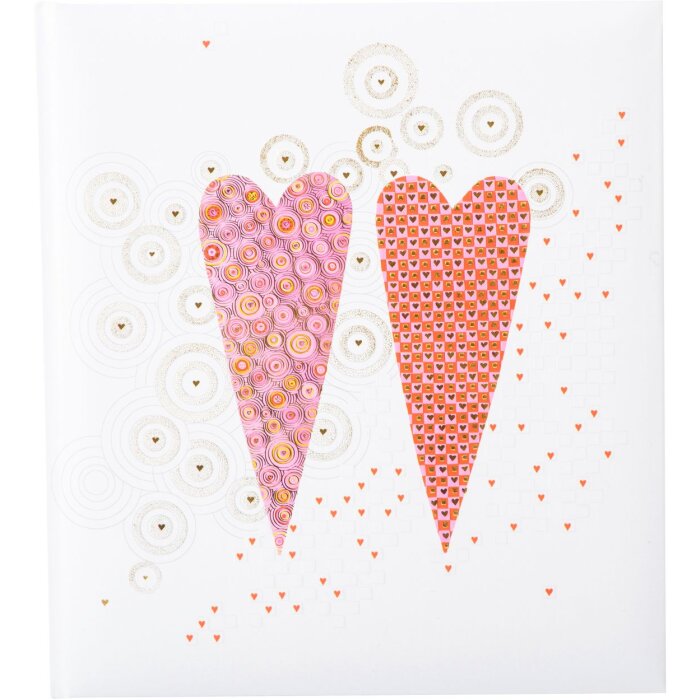 Libro de oro Diario de boda 2 corazones 23x25 cm 44 páginas ilustradas