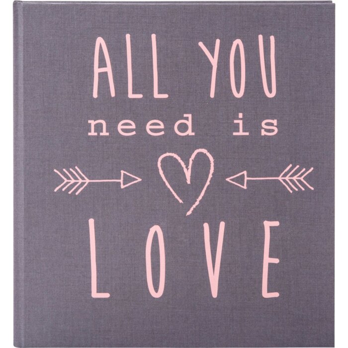 Libro de oro Diario de boda All You Need Is Love Gris 23x25 cm 44 Páginas