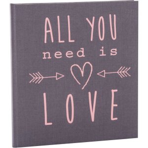 Libro de oro Diario de boda All You Need Is Love Gris 23x25 cm 44 Páginas