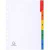 Índice impreso numéricamente, cartulina blanca 160 g, 10 pestañas - A4
