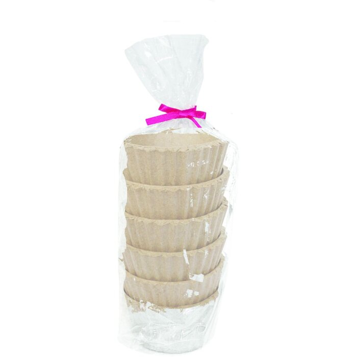 Bolsa de 6 moldes para tartas cartón marrón