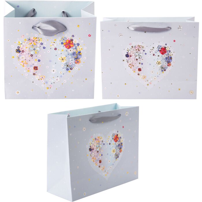 Bolsa de regalo Goldbuch Corazones de flores en 3 tamaños