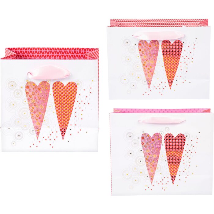 2 Corazones - Bolsas de regalo en 3 tamaños
