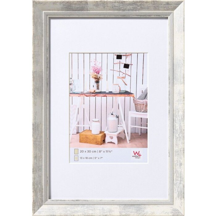 Marco Walther Chalet blanco 13x18 cm con passepartout 9x13 cm