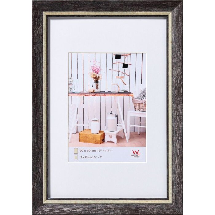 Marco Walther Chalet negro 18x24 cm con passepartout 13x18 cm
